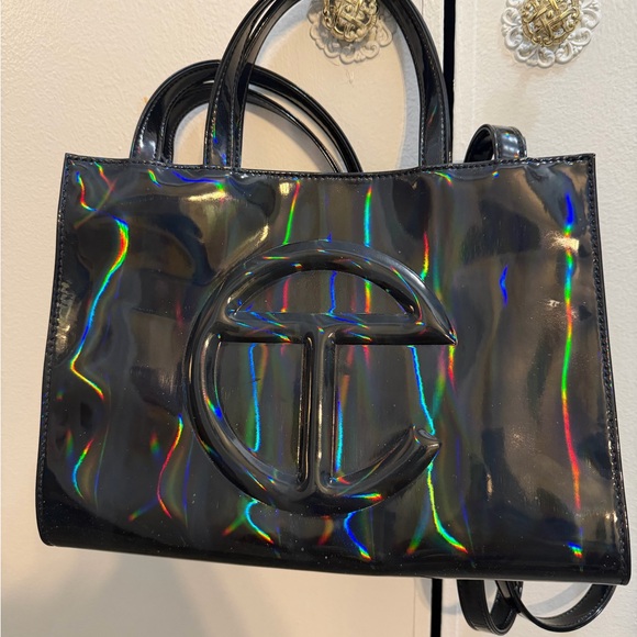 Telfar Black Rainbow Shmedium Tote Bag - Picture 2 of 2